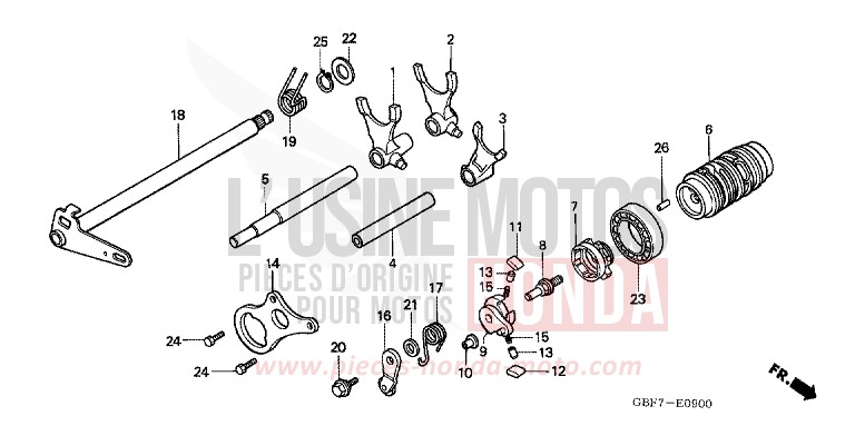 SCHALTTROMMEL von CR85R "Big Wheel" EXTREME RED (R292) von 2006